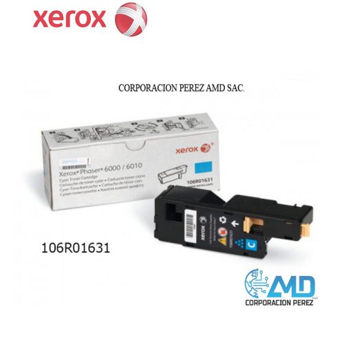 TONER XEROX 106R01631 PARA 60006010 Color Cian, Rendimiento 1000 páginas.