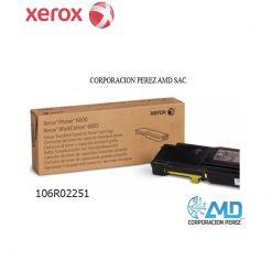 TONER XEROX 106R02251 PH 6600/WC 6605 Color: Amarillo, Rendimiento: 2000 páginas.