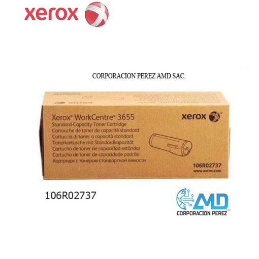 TONER XEROX 106R02737 WorkCentre 3655, Color Negro, Rendimiento 6,100 PG.