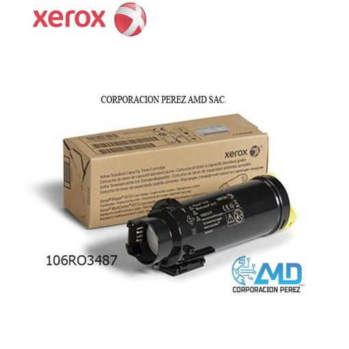 TONER XEROX 106R03487 YELLOW HIGH CAP 6510 6515, Rendimiento 2400 págs.