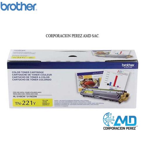 TONER BROTHER TN221Y HL-3140CW/ HL-3170CDW/ MFC-9130CW/ MFC-9330CDW/ MFC-9340CDW, COLOR: YELLOW, Rendimiento: 1400  PAG.