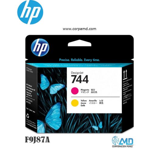 Cabezal  HP 744 F9J87A, Marca: HP, Modelo: F9J87A, Color: Magenta y Amarillo, Producto: Original, Compatibilidad: DESIGNJET Z2600/Z5600.