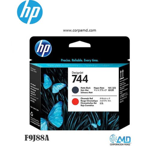 CABEZAL HP 744 F9J88A MATTE BLACK AND CHROM RED