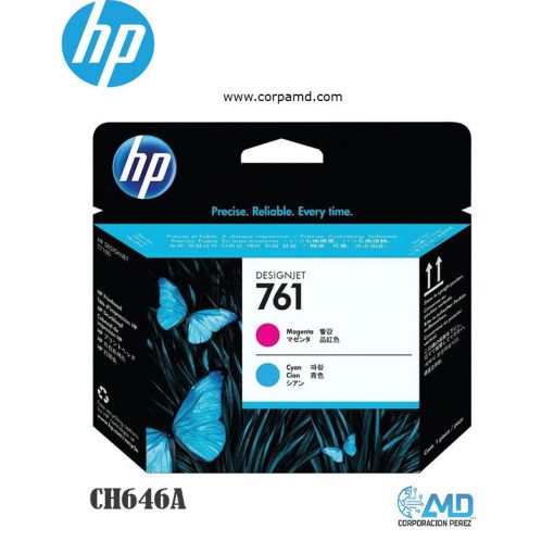 Cabezal  HP 761 CH646A, Marca: HP, Modelo: CH646A, Color: Cian - Magenta, Producto: Original, Compatibilidad: DESIGNJET T7100.